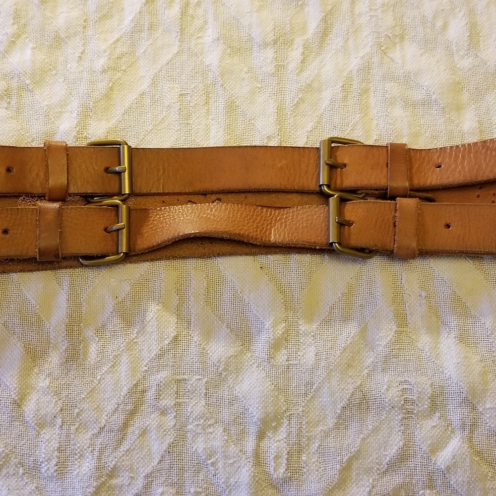 FLORAL TAN TOOLED LEATHER BUCKLED WIDE CINCH BELT